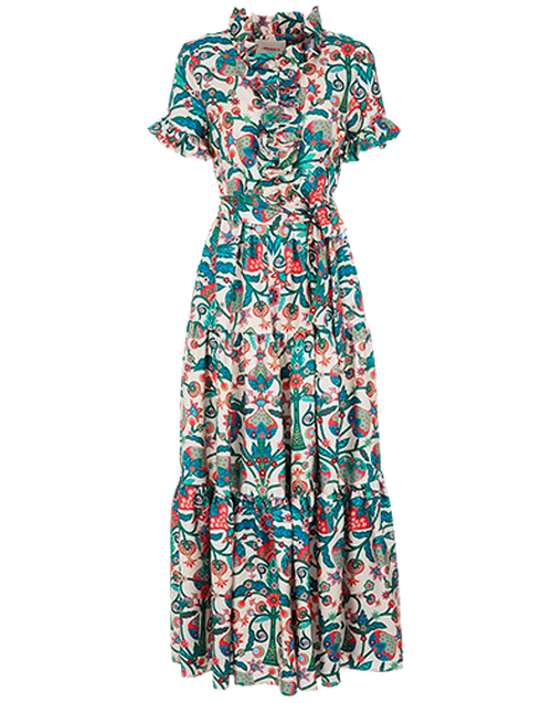 La DoubleJ Long And Sassy Dress Tree Of Life Bianco DRE0017SIL001TFL0001