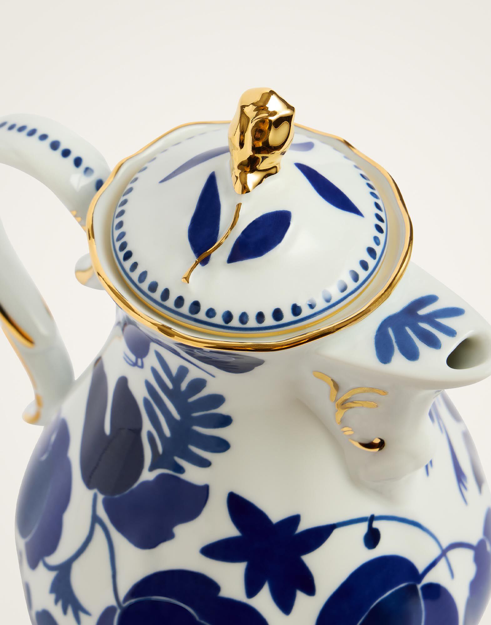 La DoubleJ Mama Teapot Wildbird Blue POT0001CER001BIR01BU03