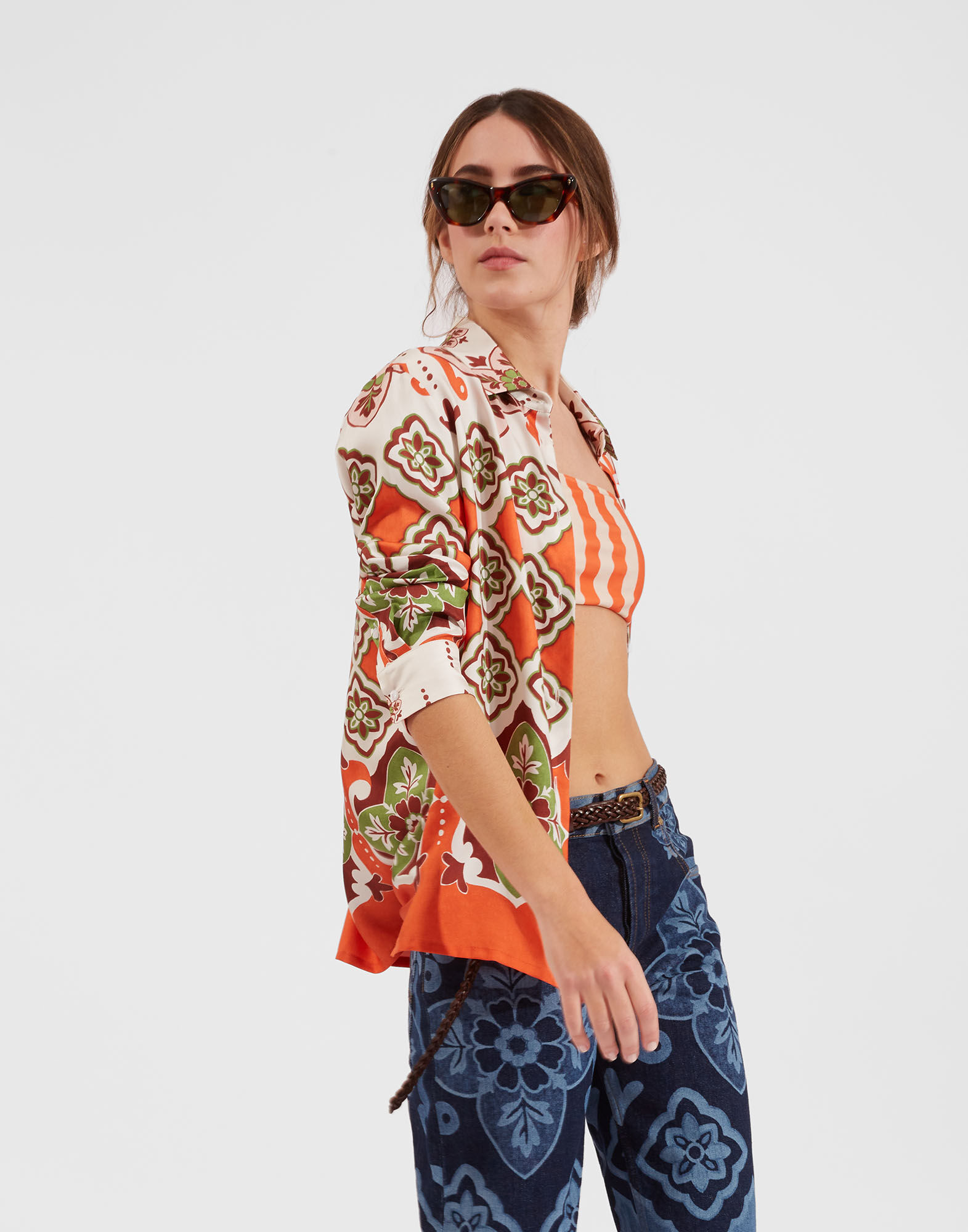 La DoubleJ Boy Shirt Partenope Plac&eacute;e SHI0001SIL001PRT01OR02