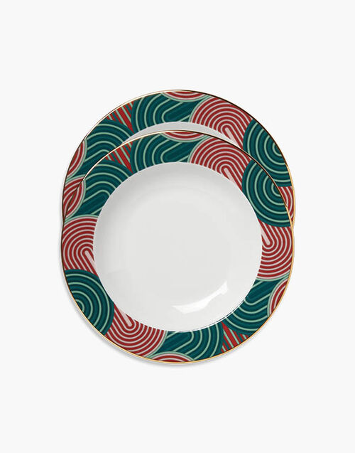 La DoubleJ Soup Plates Set Of 2 Slinky Green SOU0002CER001SLI05GR02
