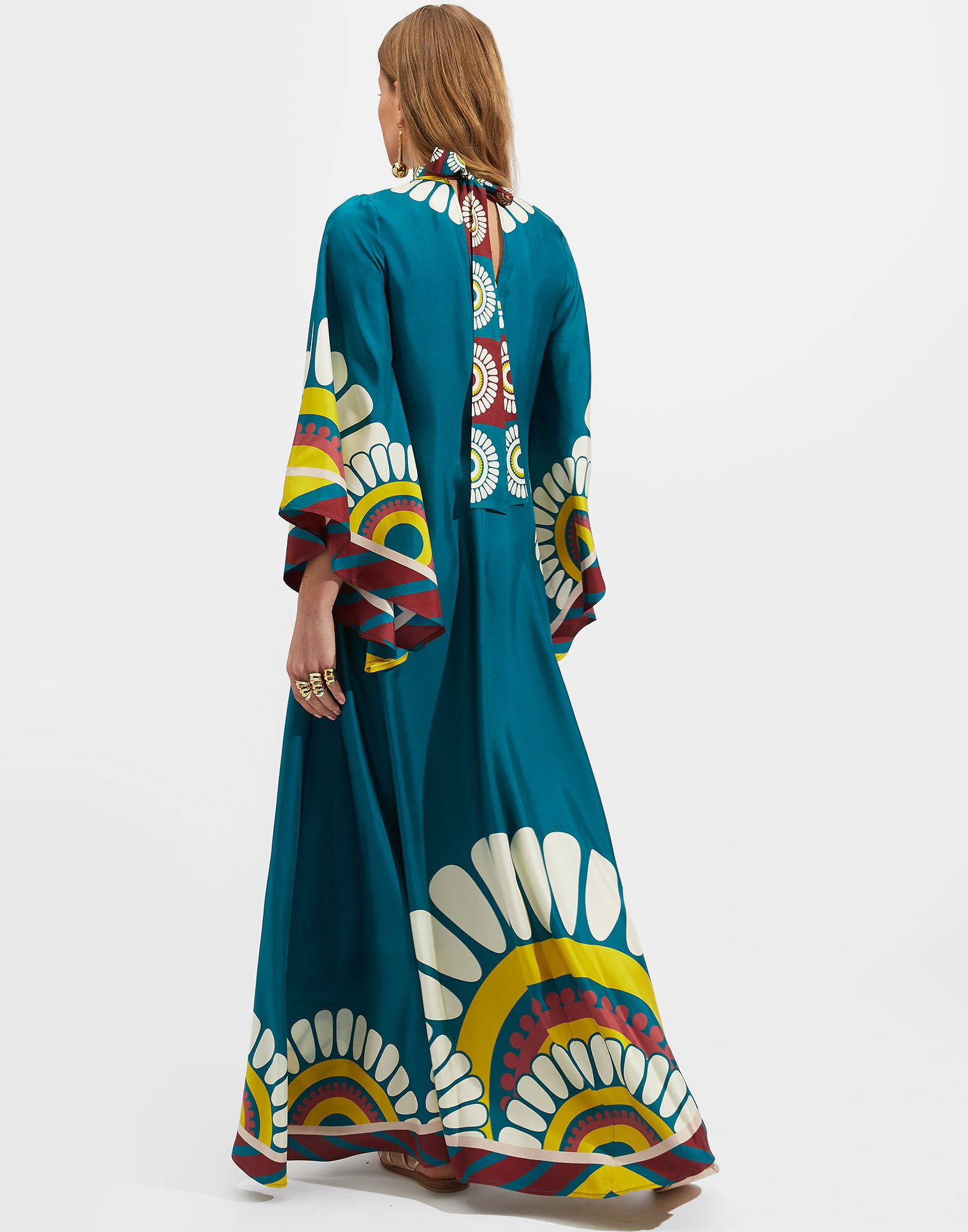 La DoubleJ Magnifico Dress Blue Solar Plac&eacute;e DRE0232SIL006SOL0005