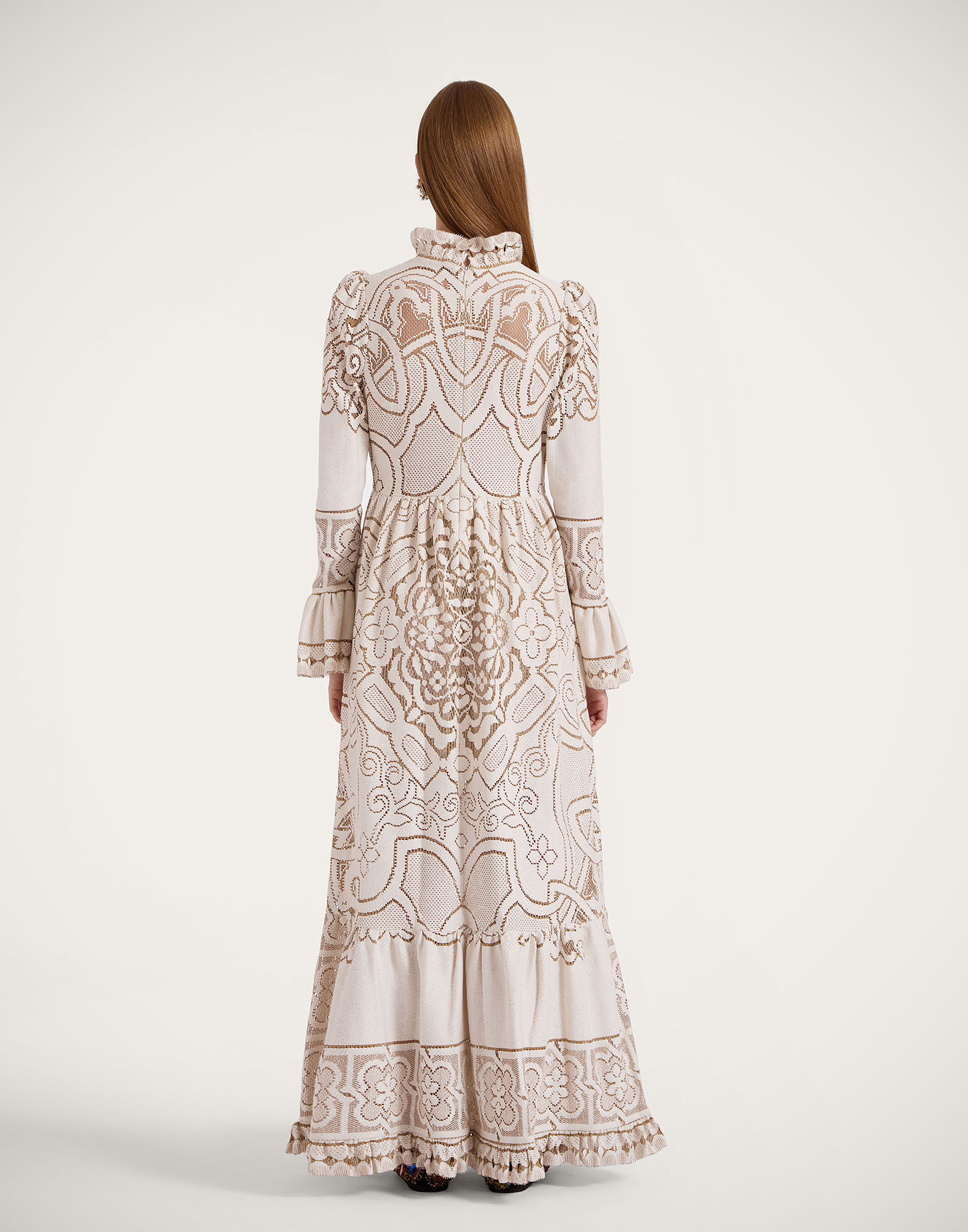 La DoubleJ Lacey Visconti Dress Solid White Smoke DRE0633EMB006SOLIDWH02