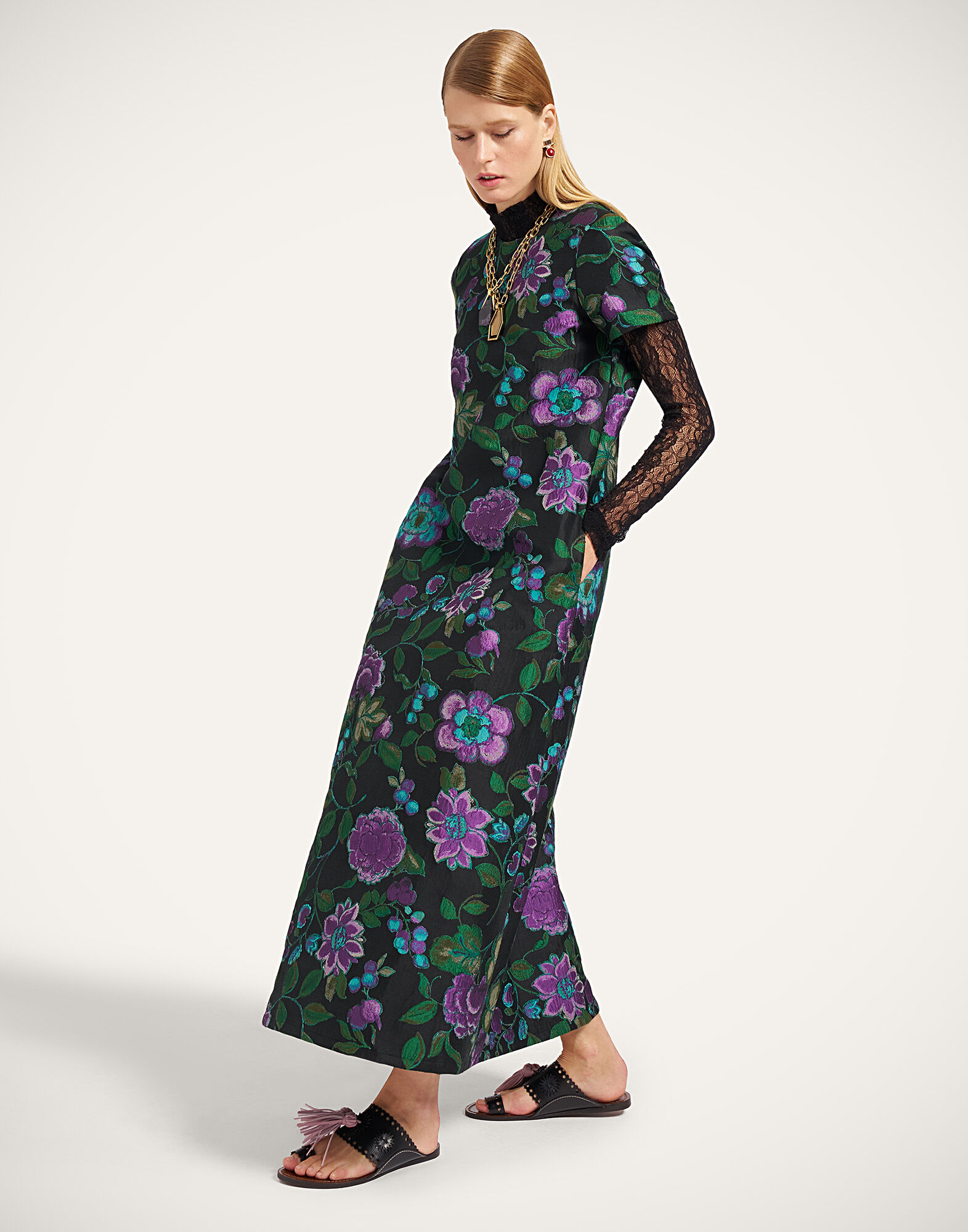 La DoubleJ Swing Dress Botanical Black DRE0001JCQ144BOT01BL01
