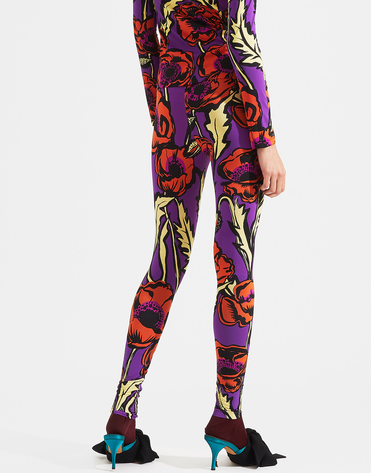LaDoubleJ Leggings Big Blooms Viola TRO0013JER005PFI0004