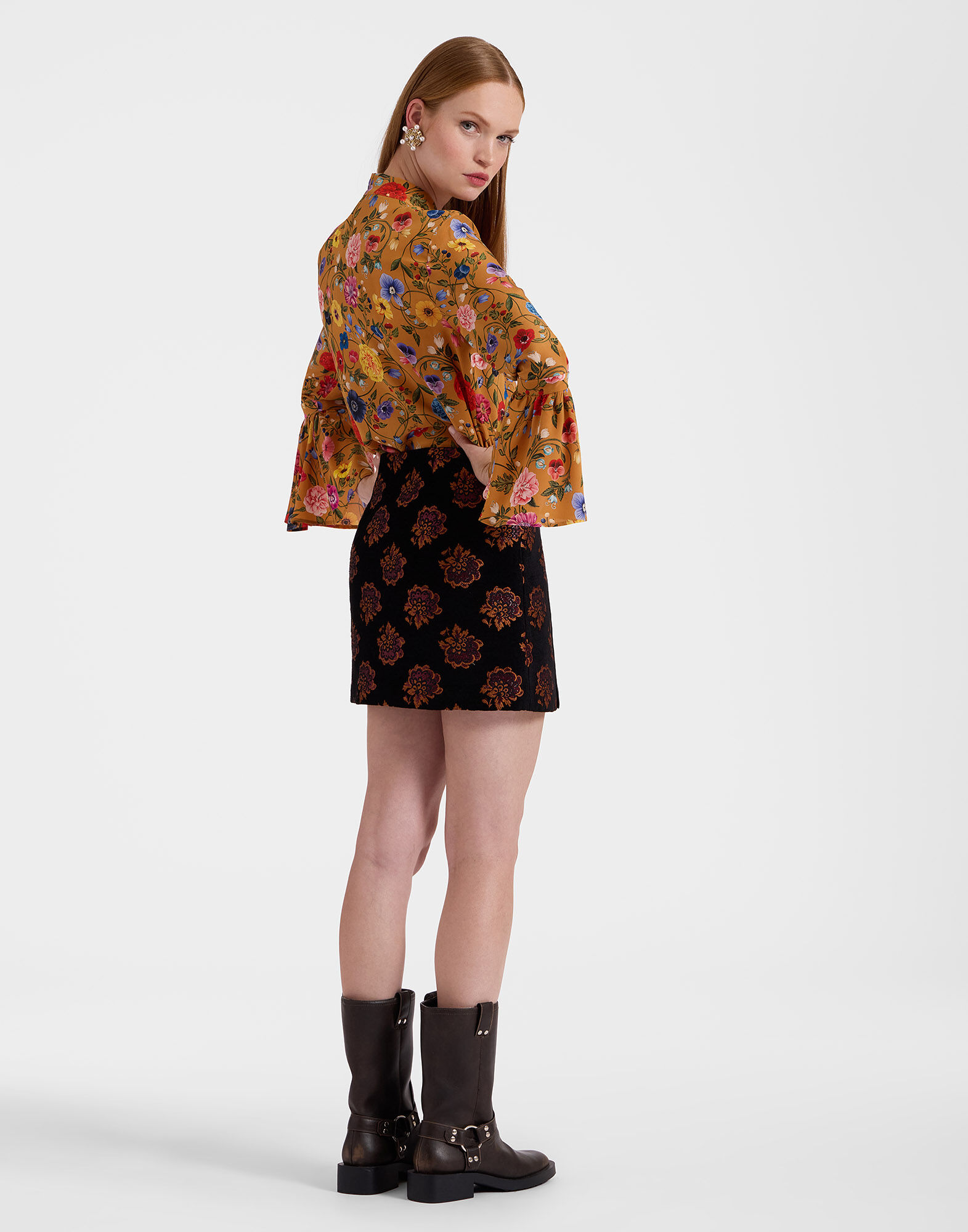 La DoubleJ Twiggy Skirt Rosette Black SKI0128JCQ086ROS05BL01