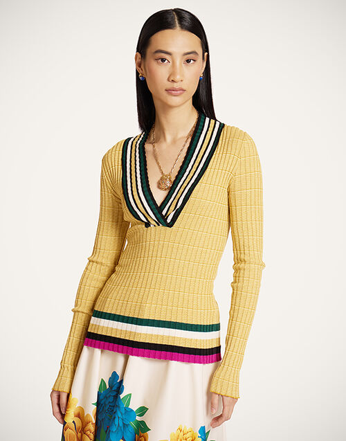 La DoubleJ Releve Top Solid Yellow PUL0347KNI196VA464YE02