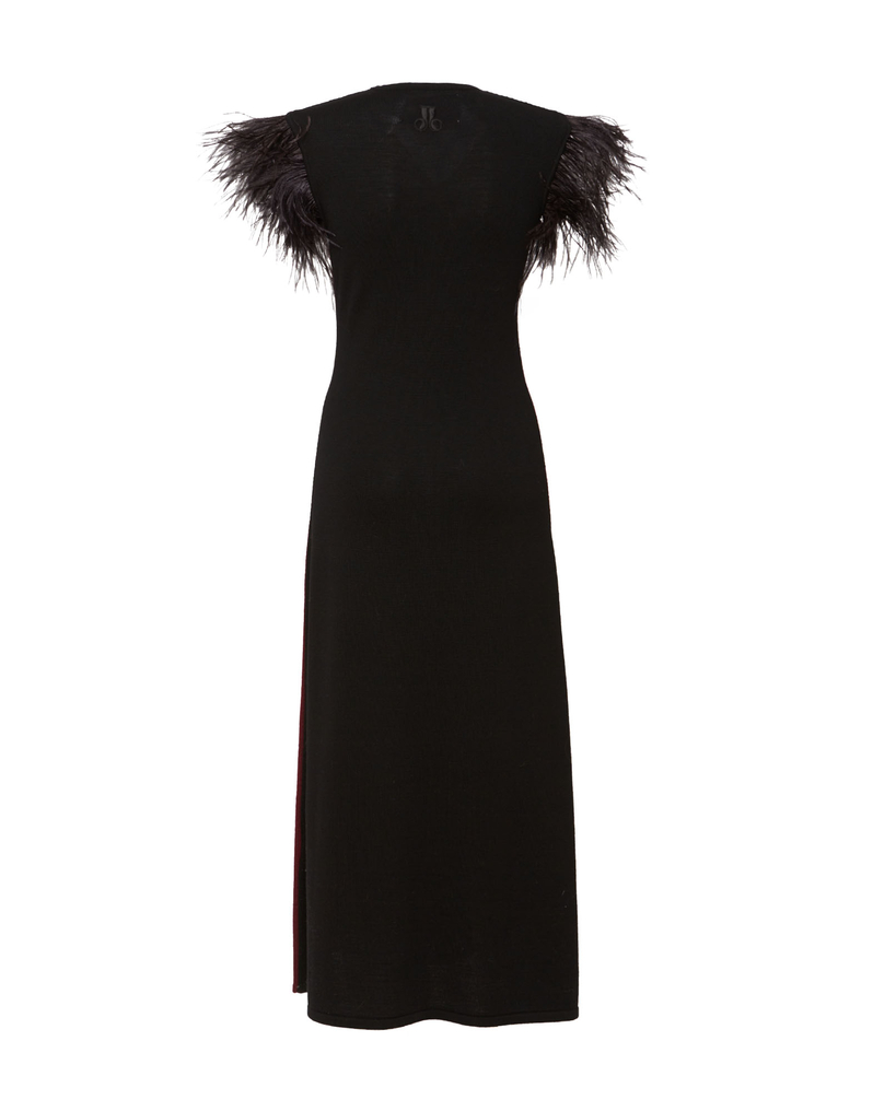 Harlequin Sleeveless Dress in Bordeaux & Black for Women | La DoubleJ US