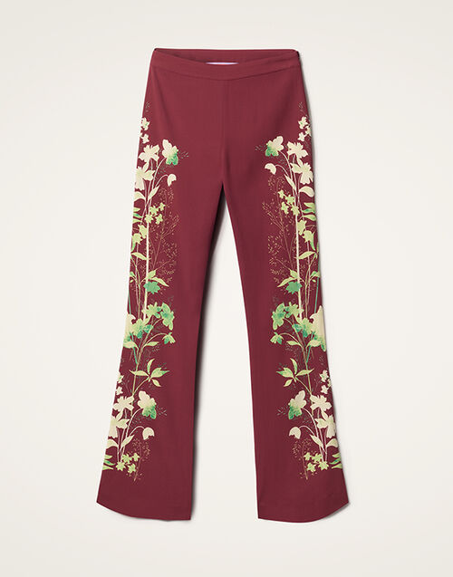 La DoubleJ Stretch Pants Woodland Plac&eacute;e Burgundy TRO0054VIS011WOD01RE02
