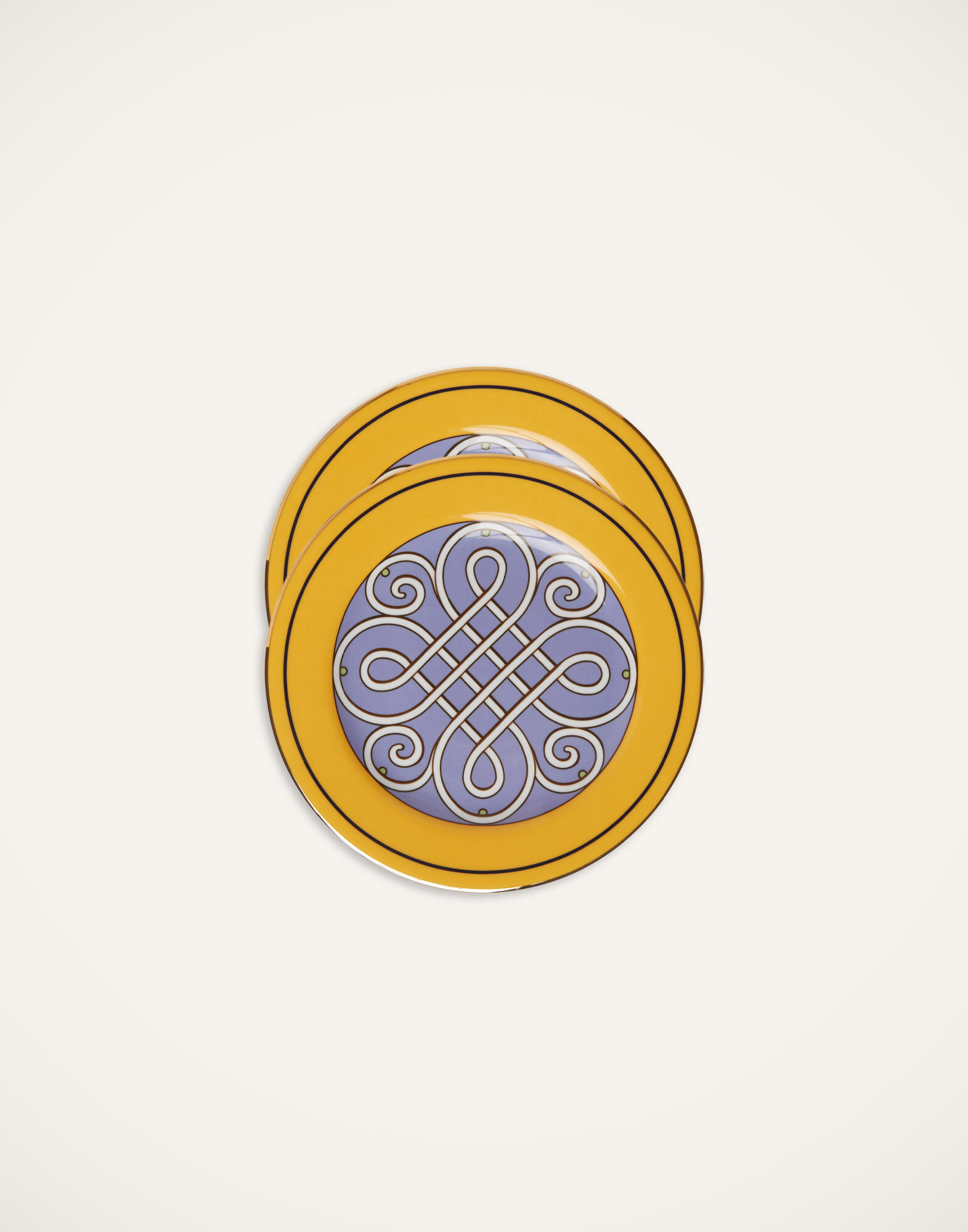 La DoubleJ Dessert Plates Set Of 2 Cortile Yellow DIS0063CER001CRL0004