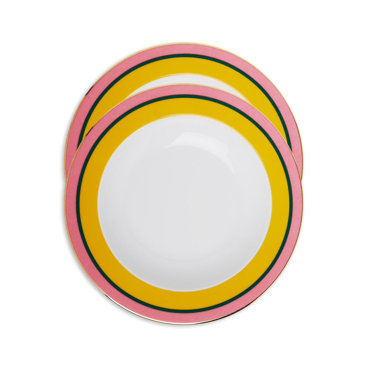 La Doublej Soup Plates Set Of 2 In Rainbow Yellow