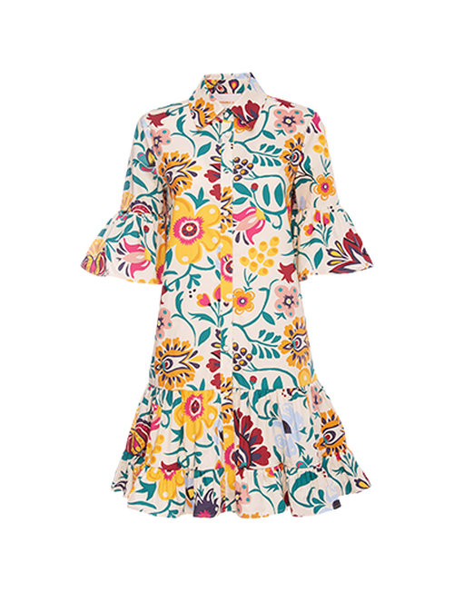 La DoubleJ Choux Dress Selva Bianco DRE0193COT001SEL0002