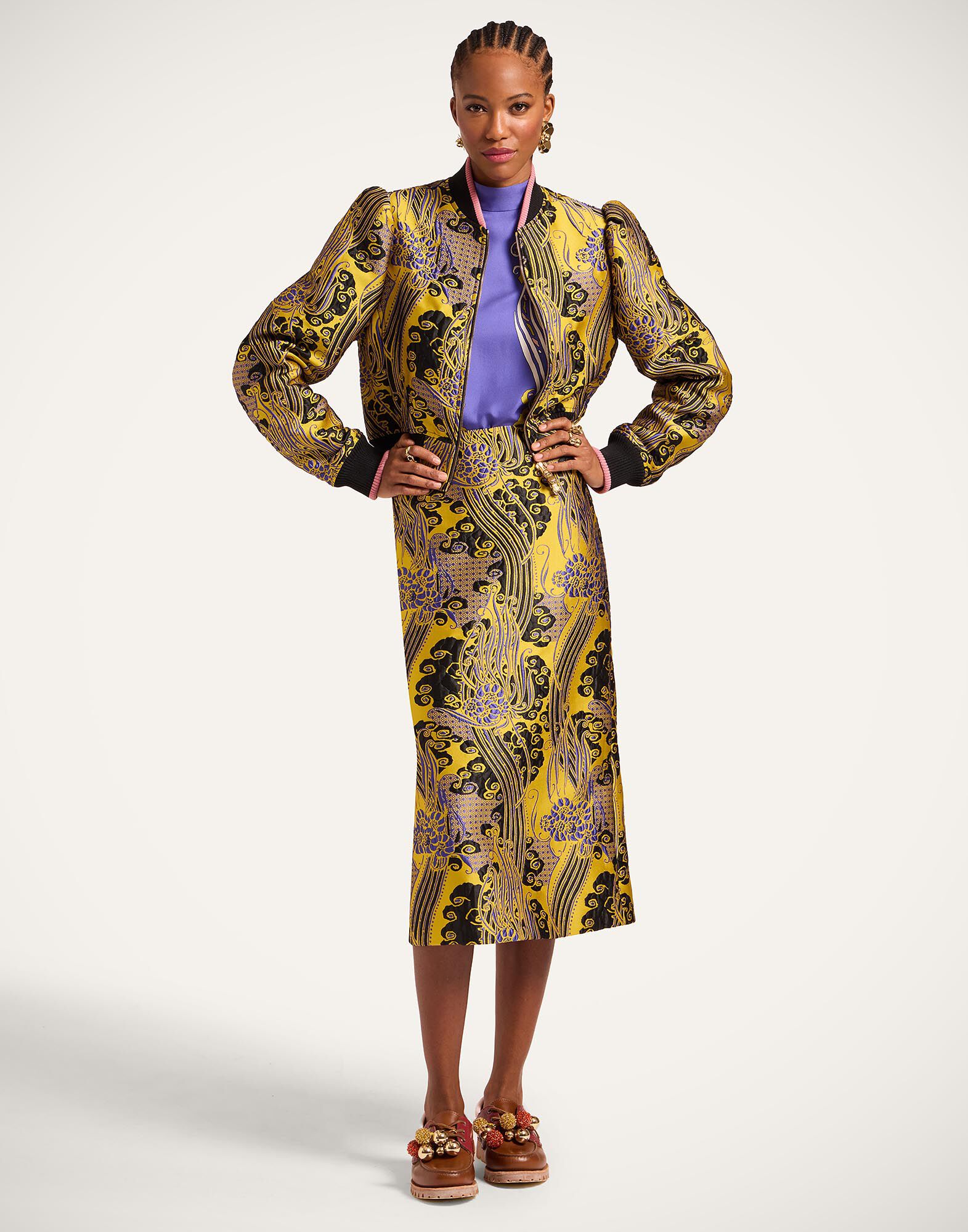 La DoubleJ Pencil Skirt Atlantis Yellow SKI0011JCQ127ATL01YE02