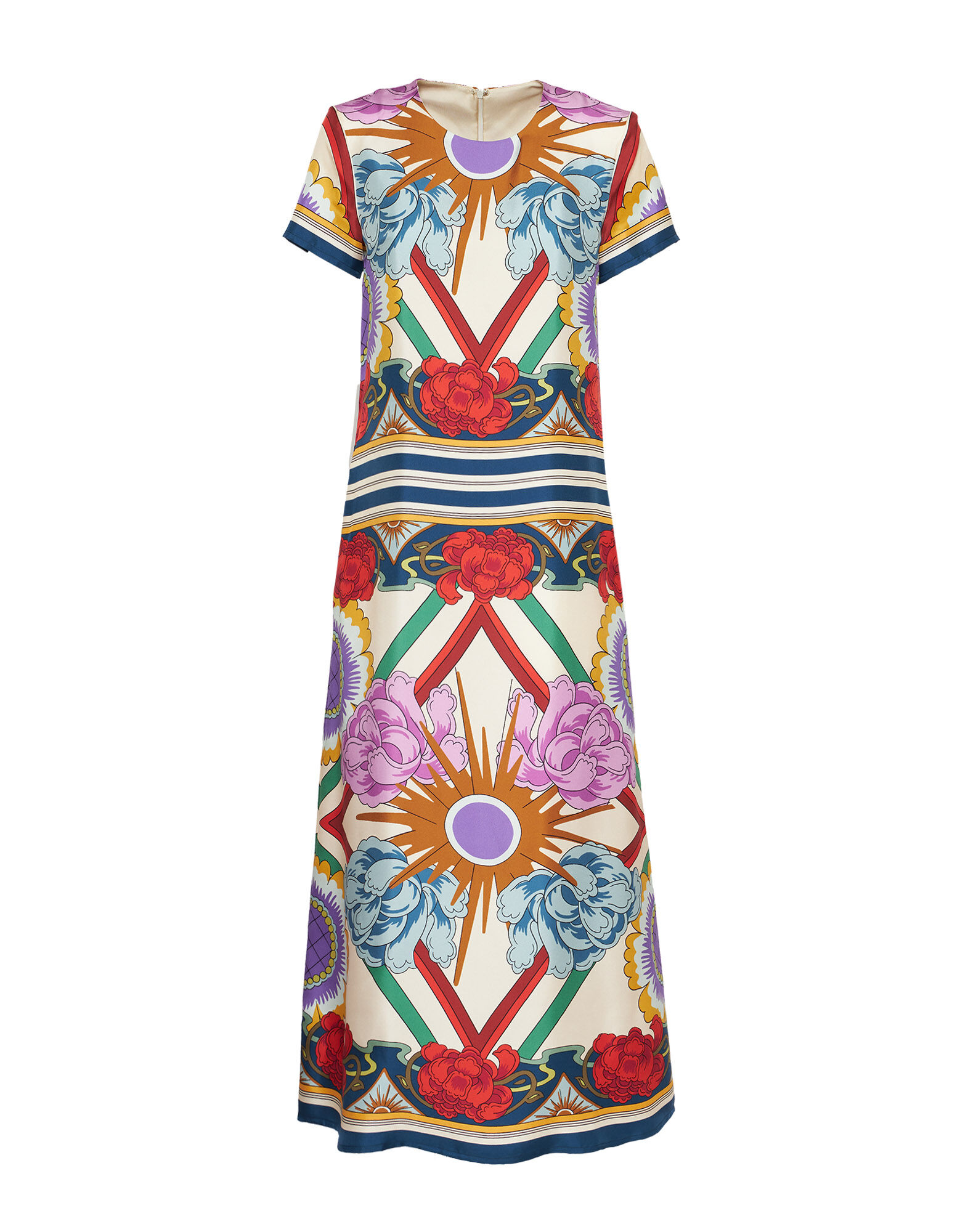 La DoubleJ Swing Dress Taormina Plac&eacute;e Rust DRE0128SIL006LRT01WH04