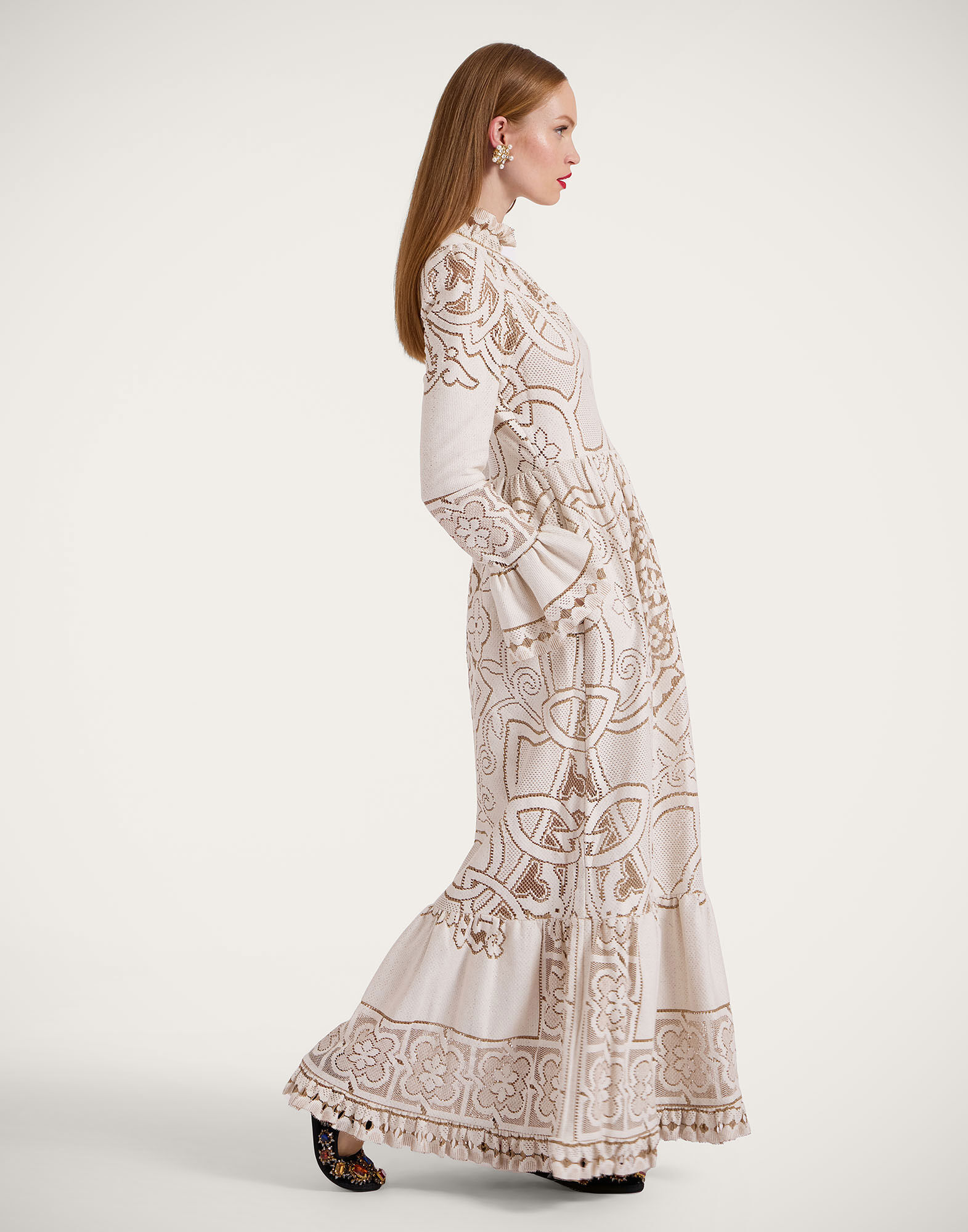 La DoubleJ Lacey Visconti Dress Solid White Smoke DRE0633EMB006SOLIDWH02