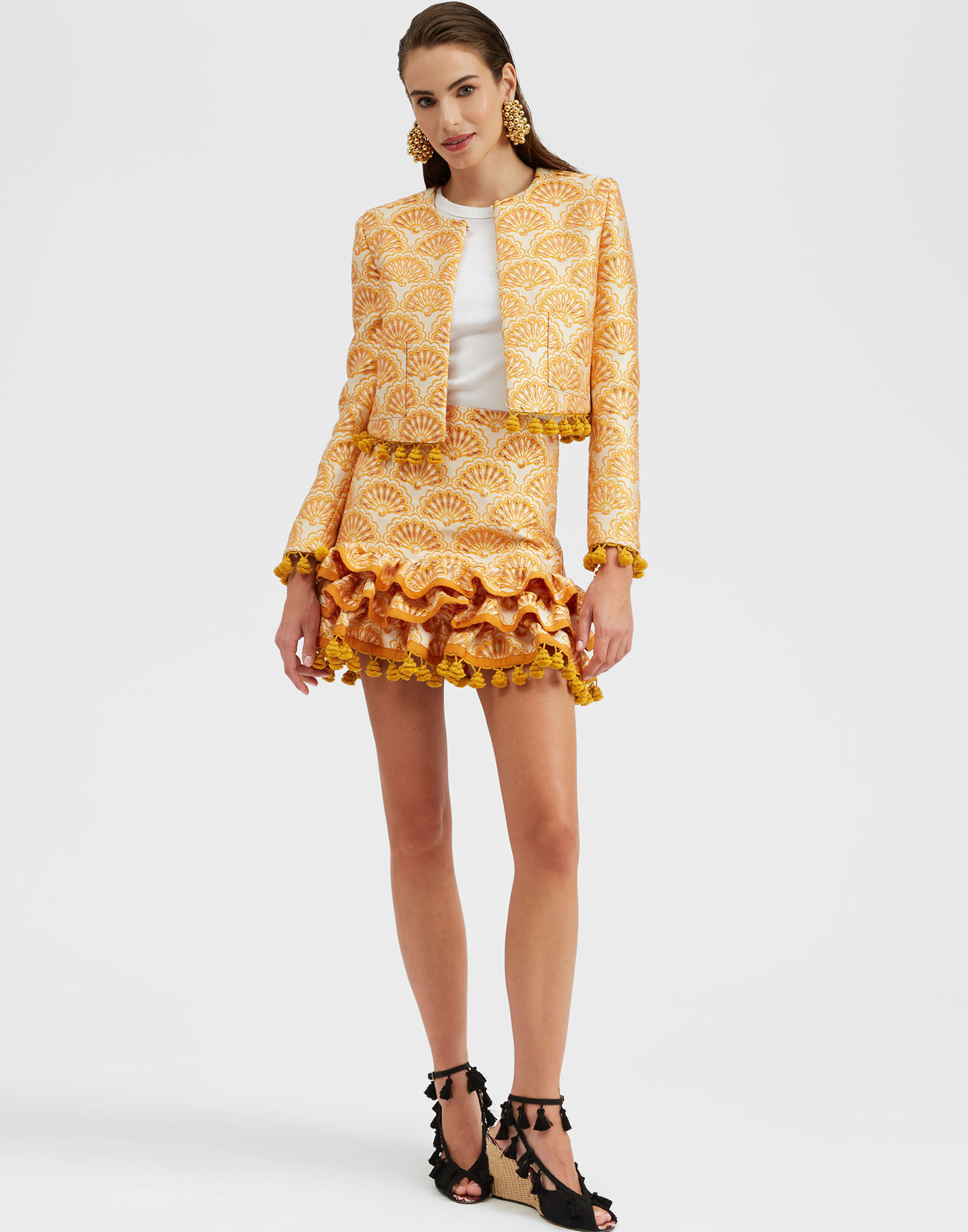 La DoubleJ Pincho Mini Skirt Fans Gold SKI0115JCQ072FAN02YE05