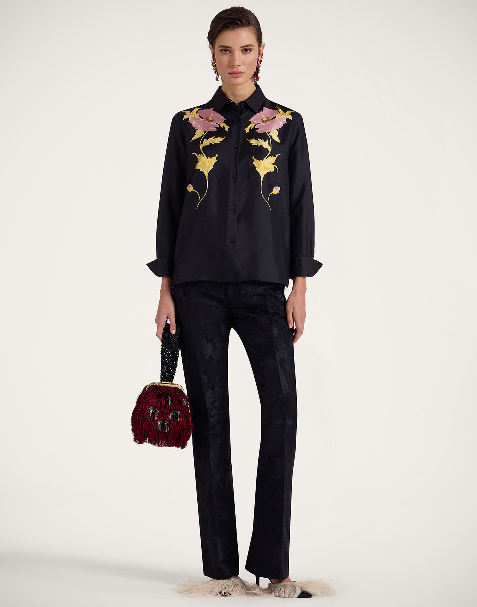 La DoubleJ Boy Shirt Sylph Plac&eacute;e Black SHI0040SIL001SYL04BL01