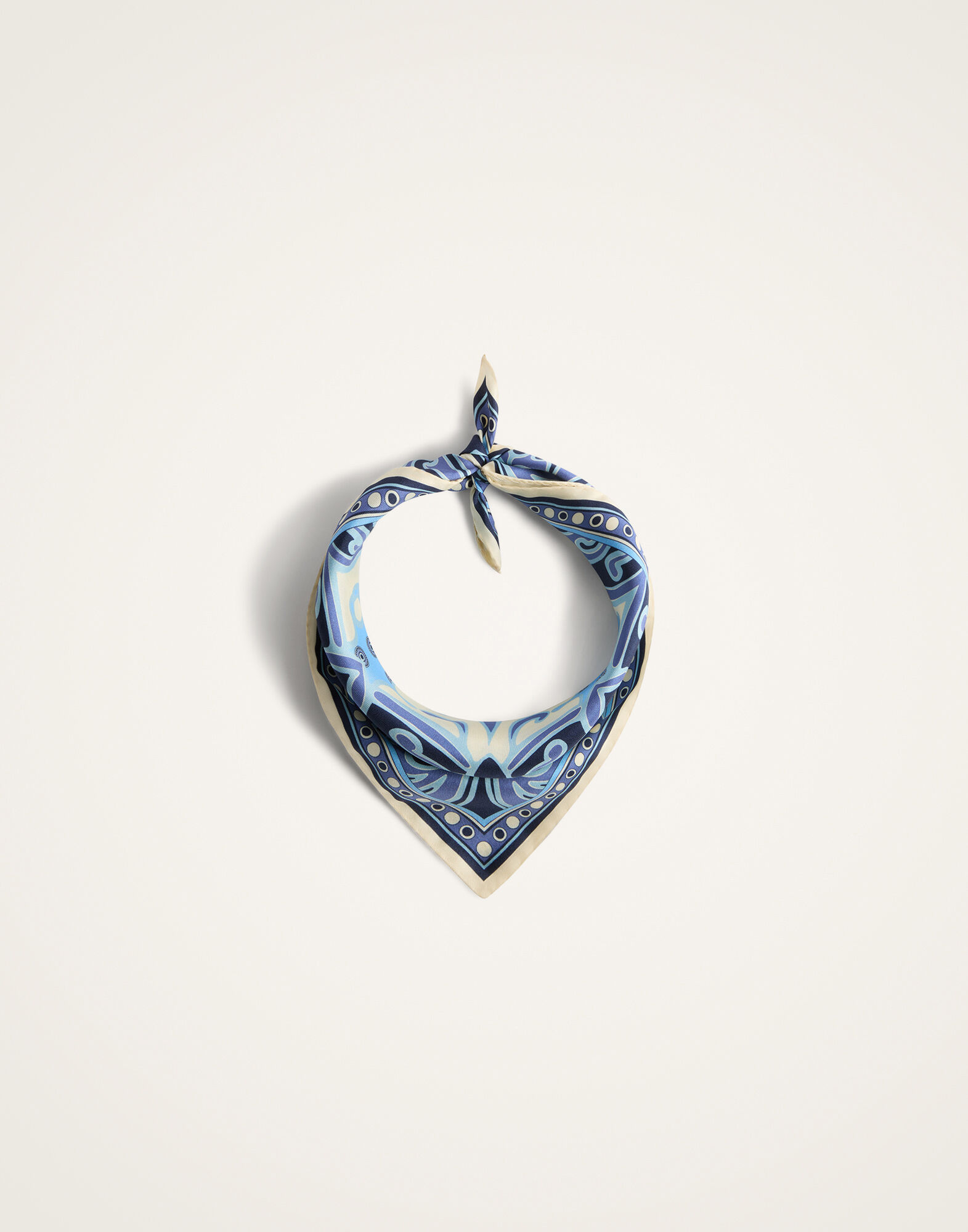 La DoubleJ Foulard 45 Cocoon Plac&eacute;e Blue SCA0065SIL006COC02BU03