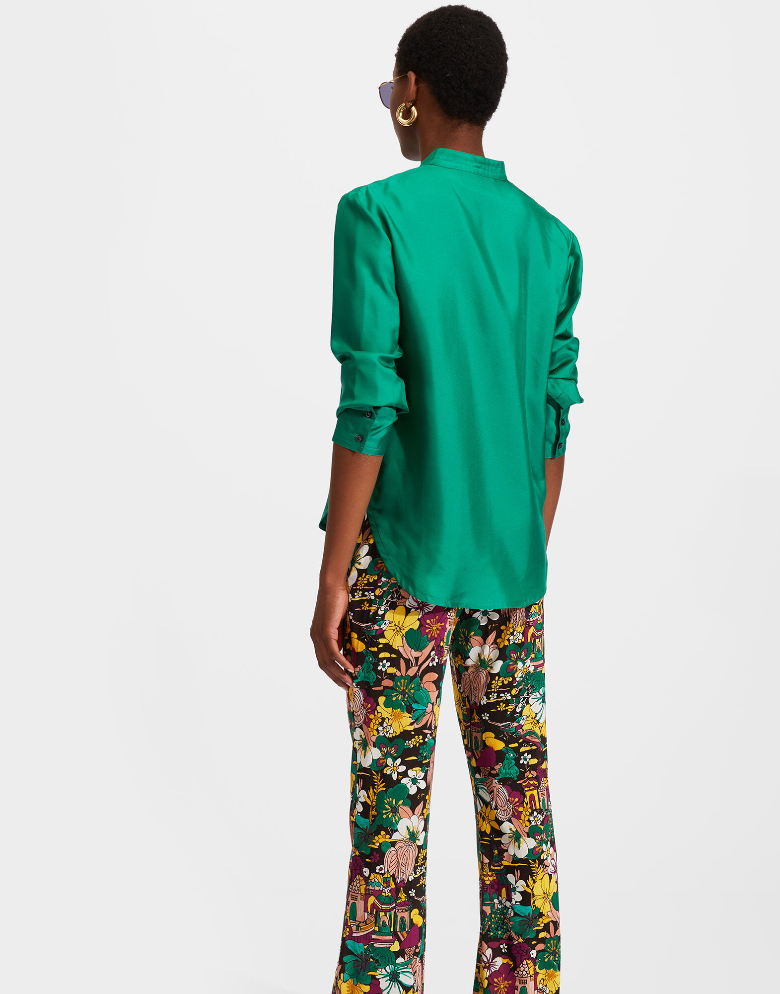 La DoubleJ Portofino Shirt Solid Green SHI0046SIL001GRE0013