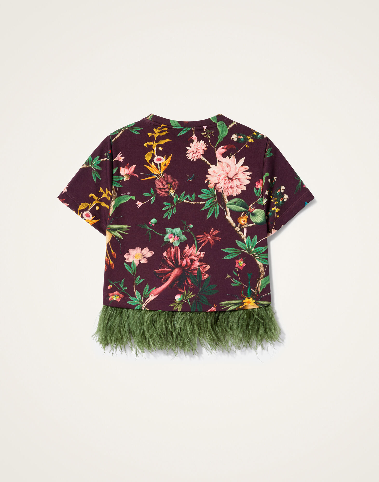 La DoubleJ La Scala Tee Zooflora Burgundy TSH0026JER039ZOF02RE02