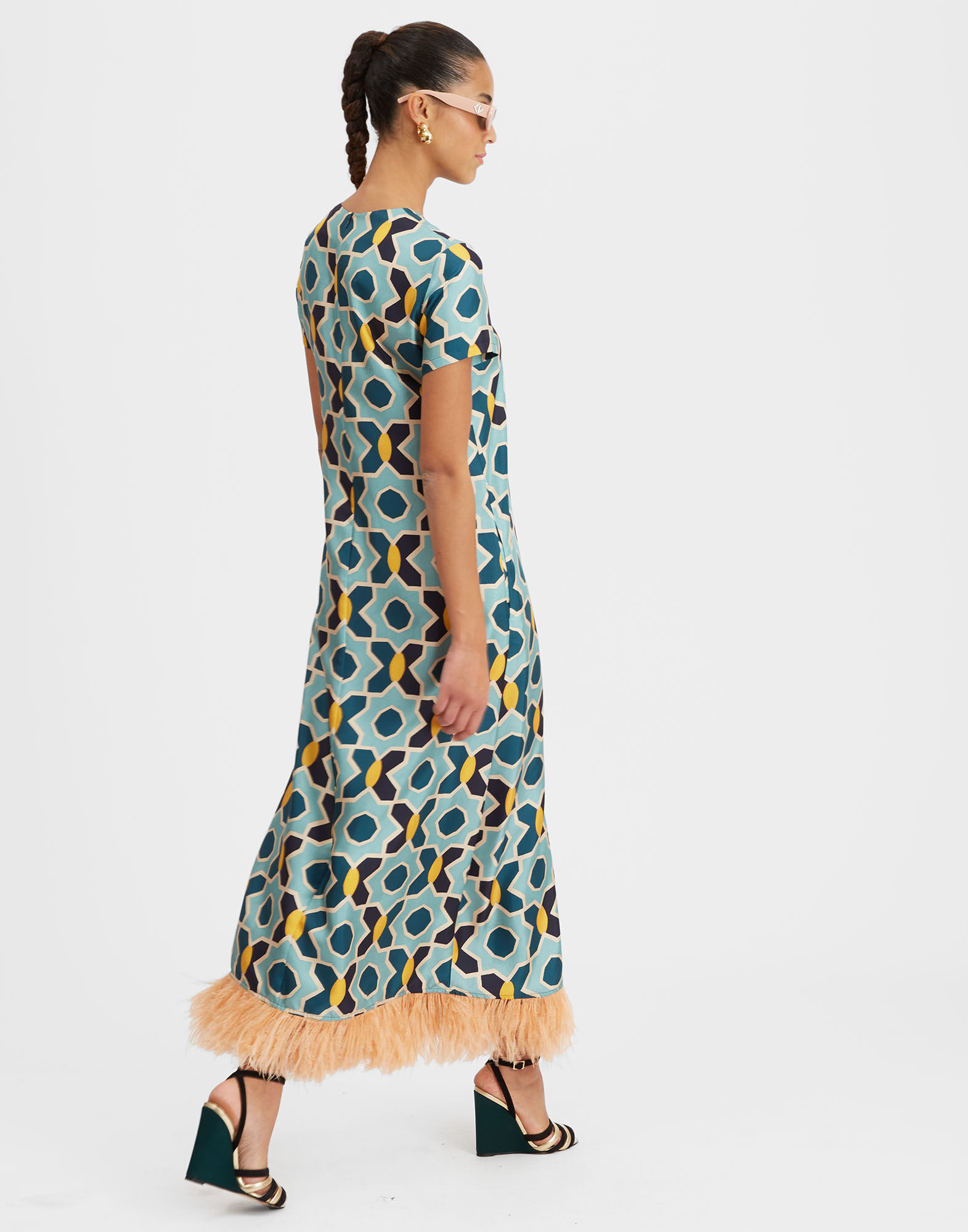 La DoubleJ Swing Dress Plaza Light Blue DRE0316SIL001PLA01BU01