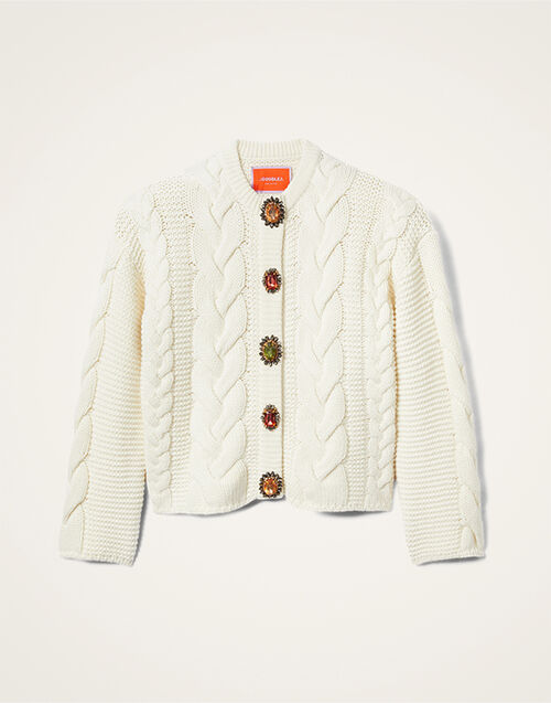 La DoubleJ Portrait Cardigan Solid Ivory PUL0211KNI120VA271WH04