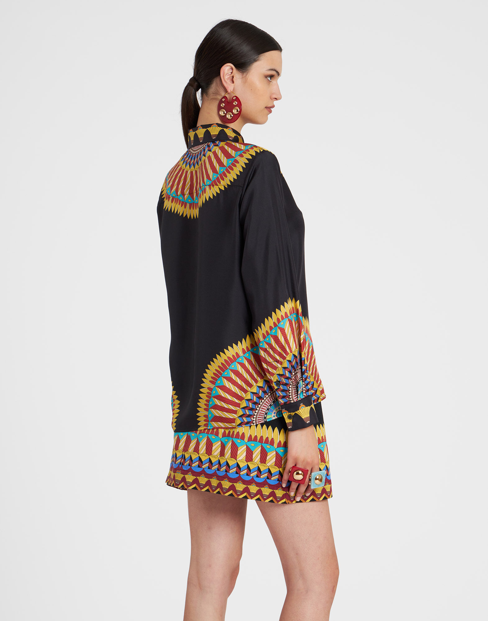 La DoubleJ Boy Shirt Delta Plac&eacute;e Black SHI0040SIL006DEL02BL01