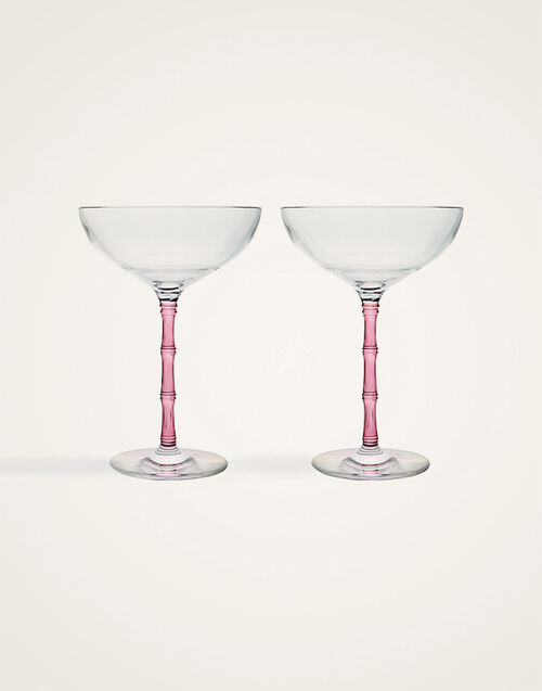 La DoubleJ Bamboo Coupe Set Of 2 Solid Pink GLA0047GLS002SOLIDPI01