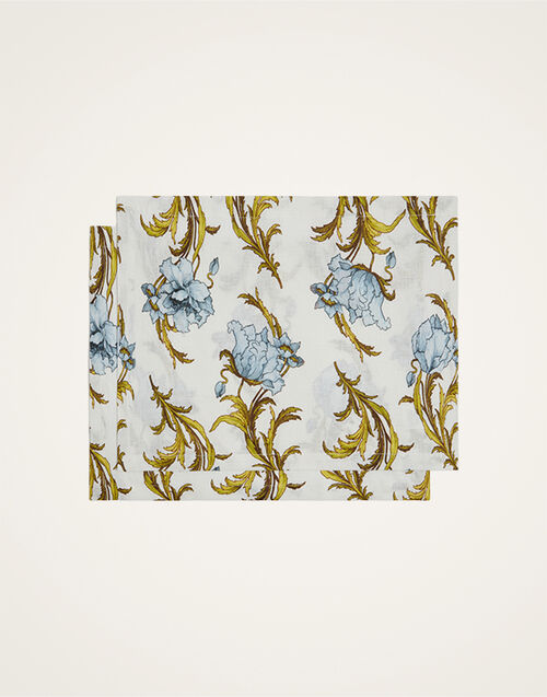 La DoubleJ Placemats Set Of 2 Nymph Bloom Light Blue PMT0026LIN008NYB01BU01