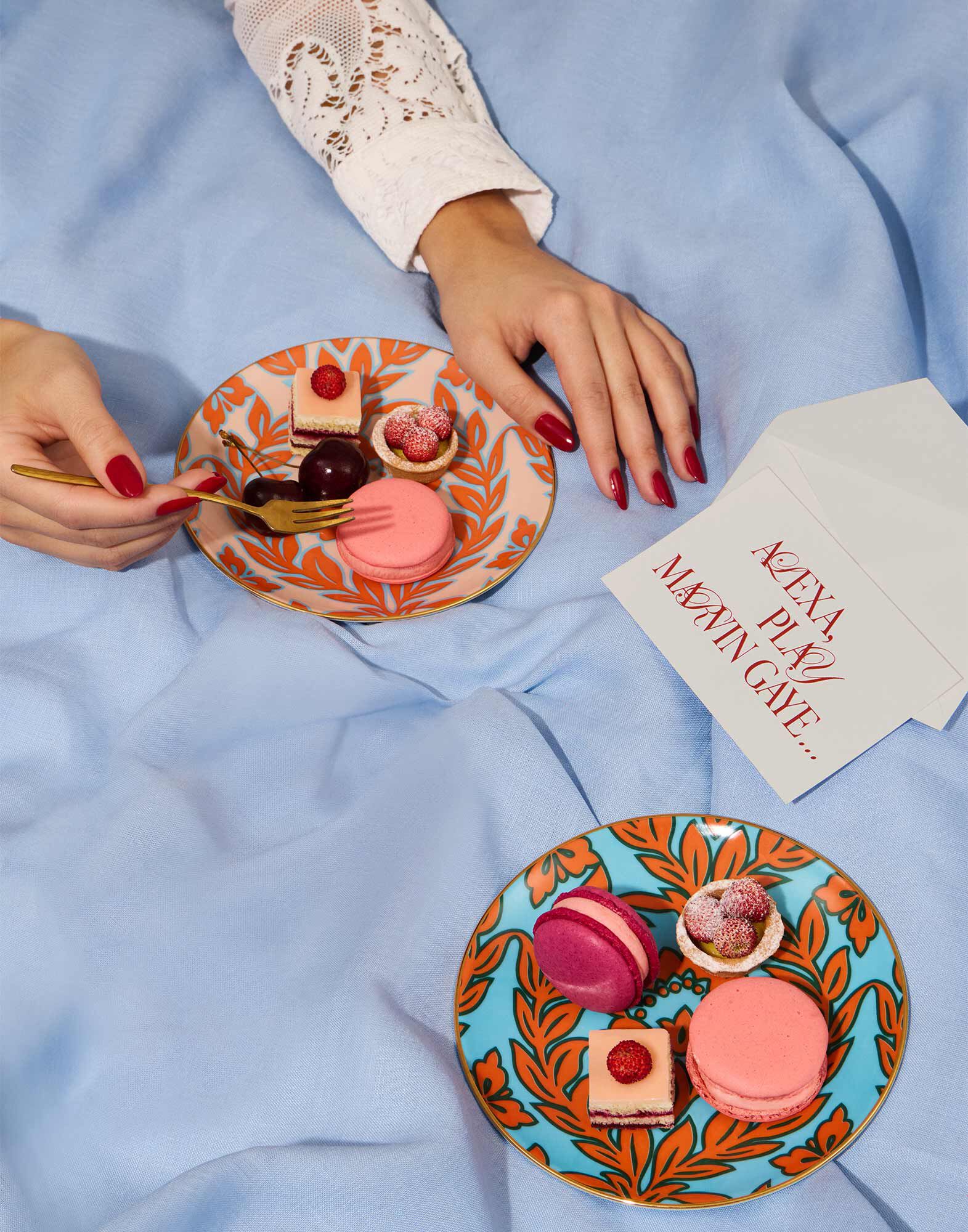 La DoubleJ Side Plates Set Of 4 Spring Garland DIS0079CER001GRL0009