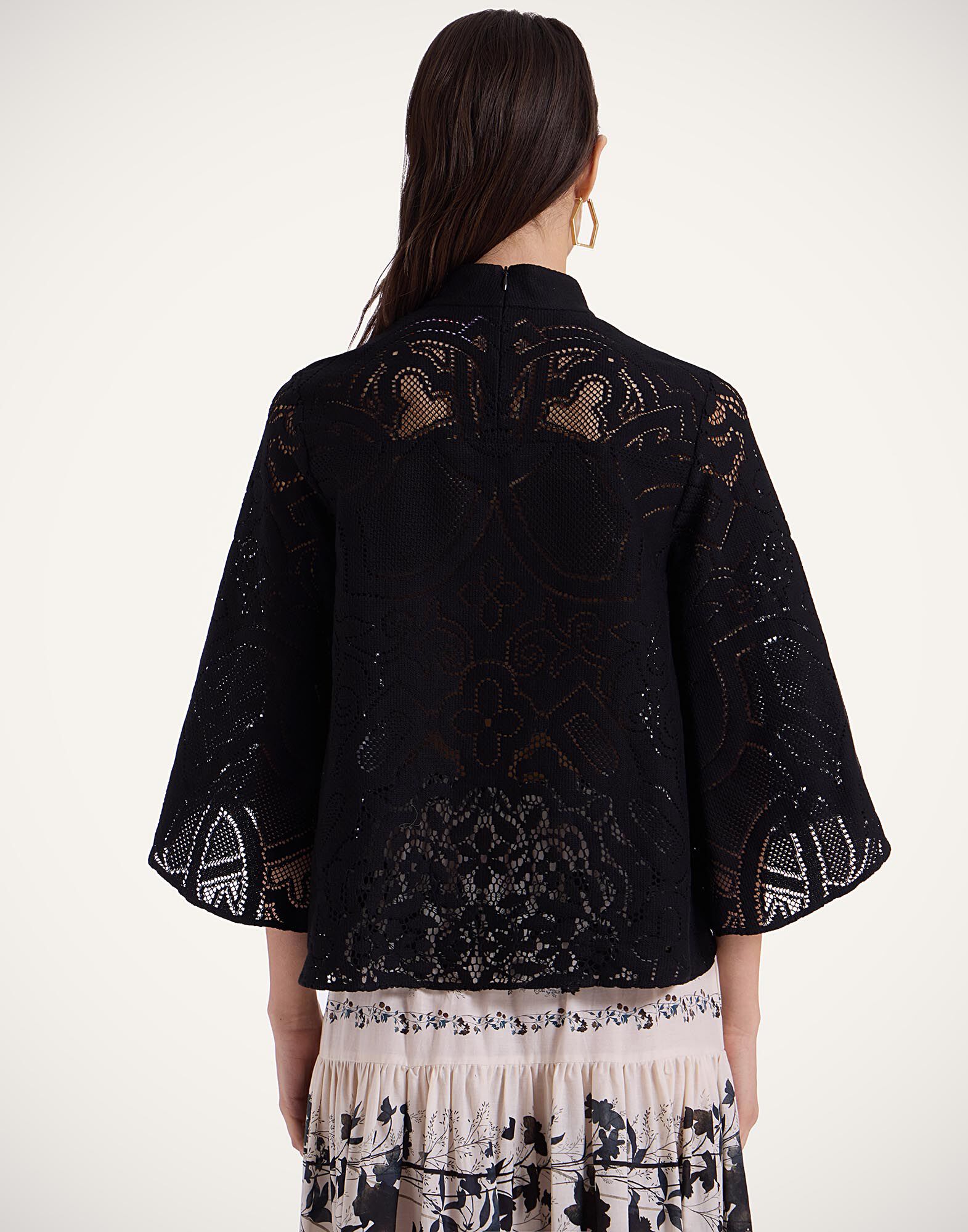 La DoubleJ Lacey Make An Exit Top Solid Black TOP0108EMB064SOLIDBL01