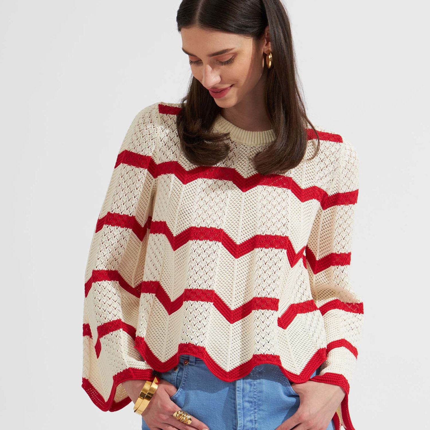 La Double J Chevron Crop Sweater