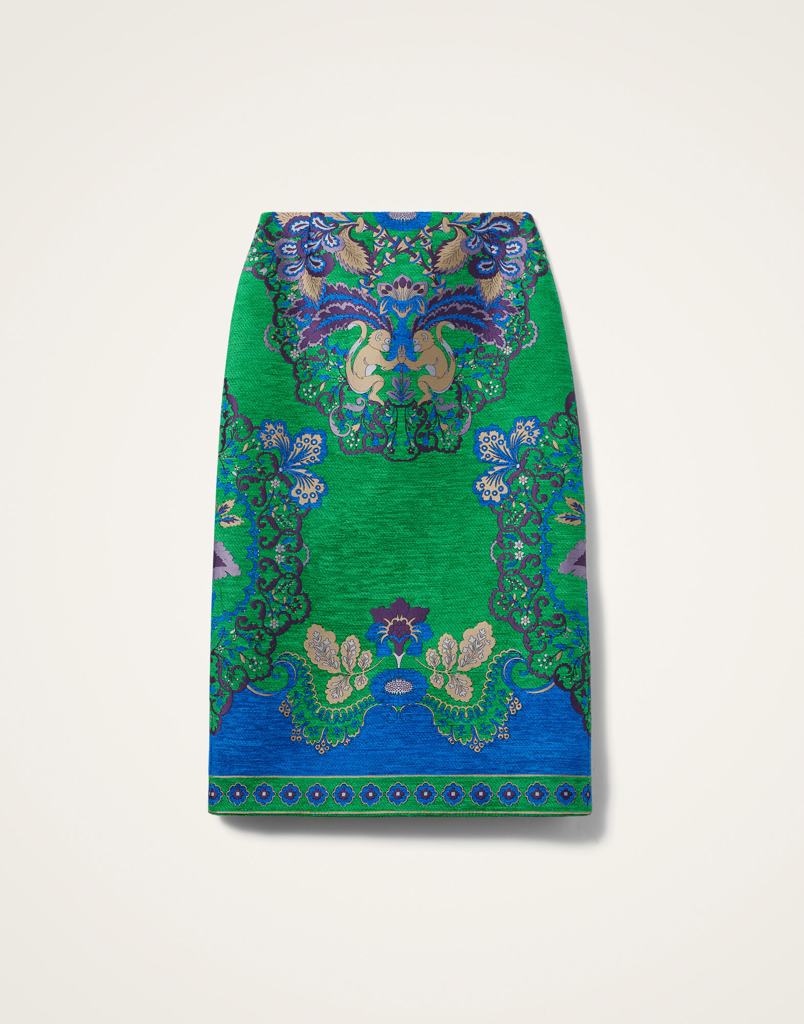 La DoubleJ Pencil Skirt Cornucopia Plac&eacute;e Green SKI0011JCQ130CRN02GR02