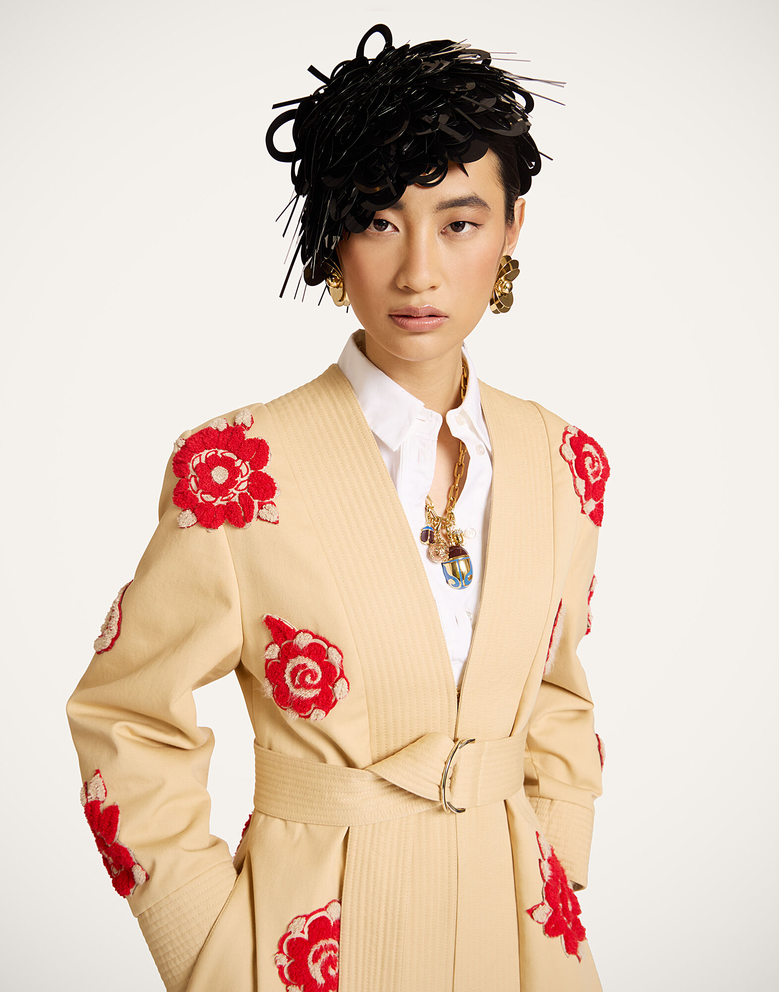 La DoubleJ Paillette Hat Solid Black HAT0045PAI019SOLIDBL01