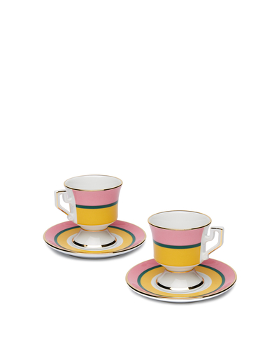 Rainbow Tea Cups & Saucers Set of 4 Painted Glass Cups With 4 Saucers  Rainbow Bubbles Tea Cup Set 
