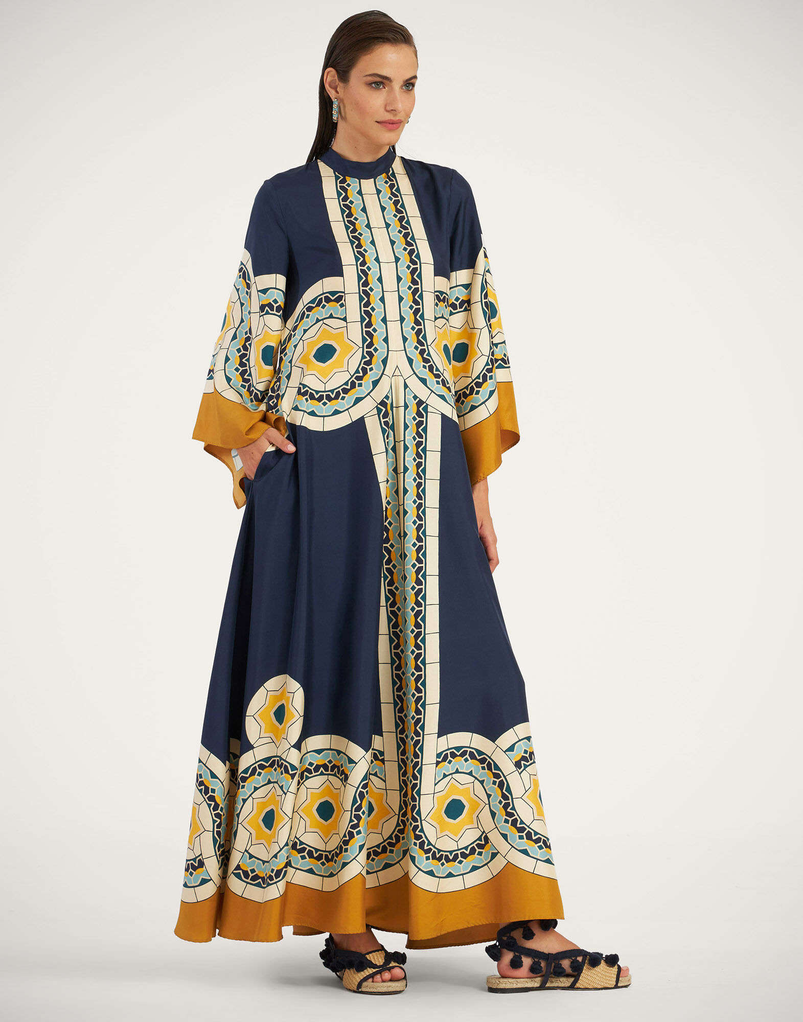 La DoubleJ Magnifico Dress Mudejar Plac&eacute;e Blue DRE0232SIL006MUD01BU03