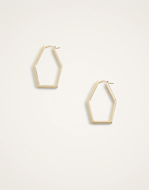 La DoubleJ Portal Hoops 24k Gold Plate EAR0053BRA003SOLIDYE05