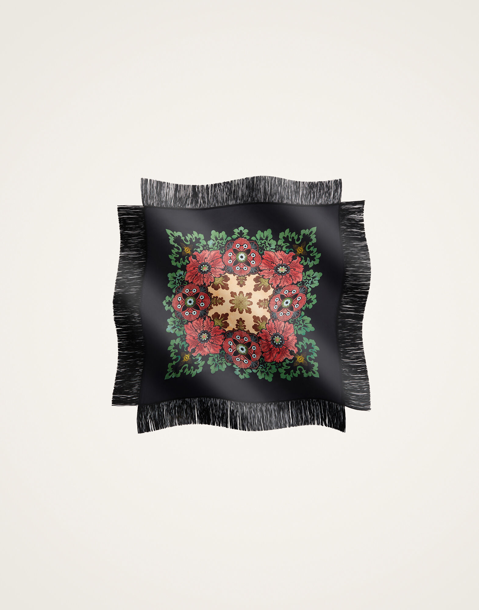 La DoubleJ Reversible Fringe Foulard 90 Bounty Plac&eacute;e Orange SCA0073SIL006BOU01OR02