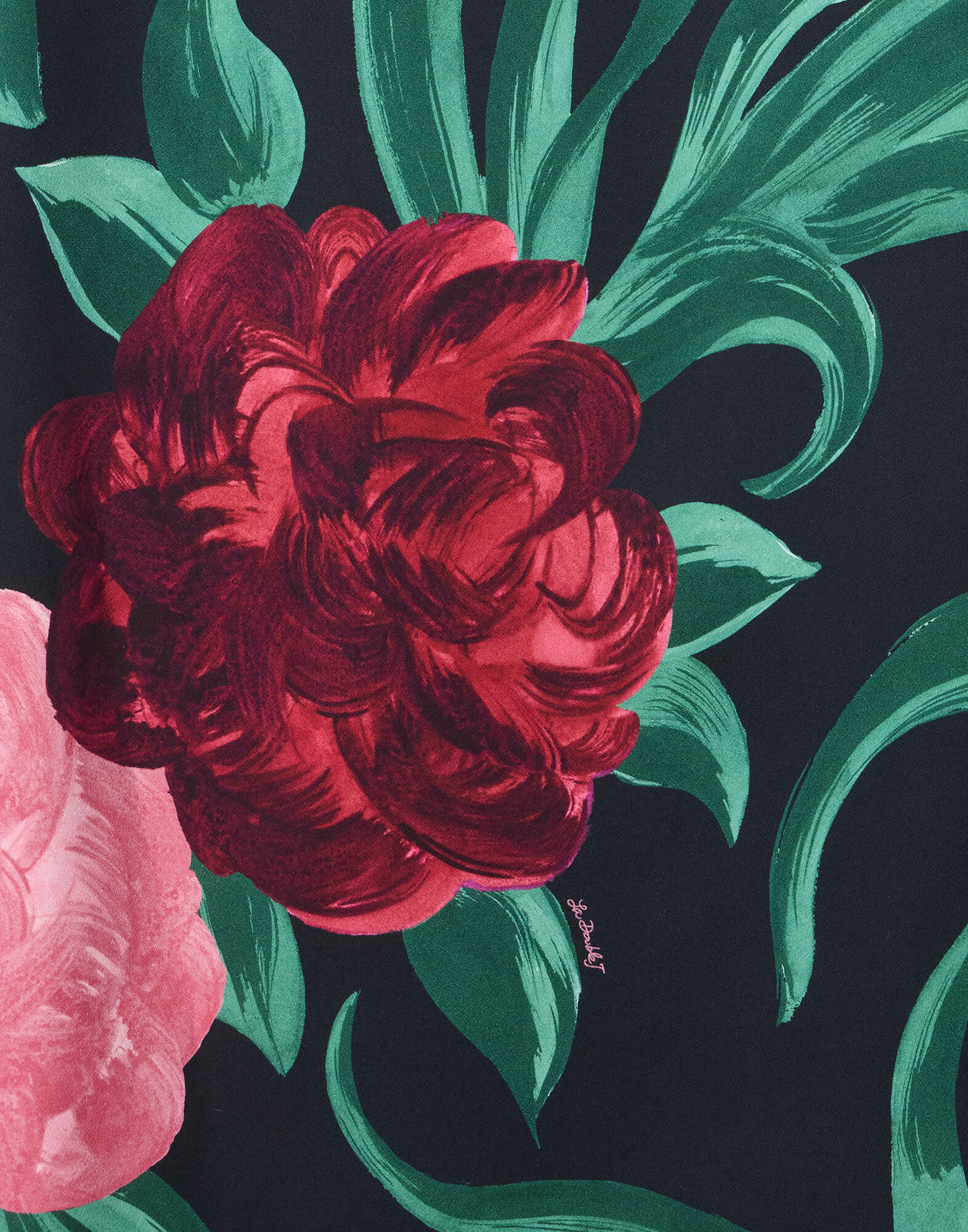 La DoubleJ Pencil Skirt Peony Black SKI0011SAB001PEO05BL01