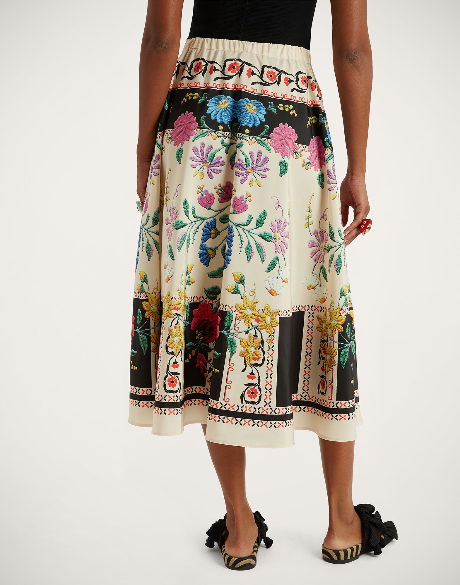 La DoubleJ Drawstring Skirt Plaza Plac&eacute;e Ivory SKI0106FAI002PLA04WH04