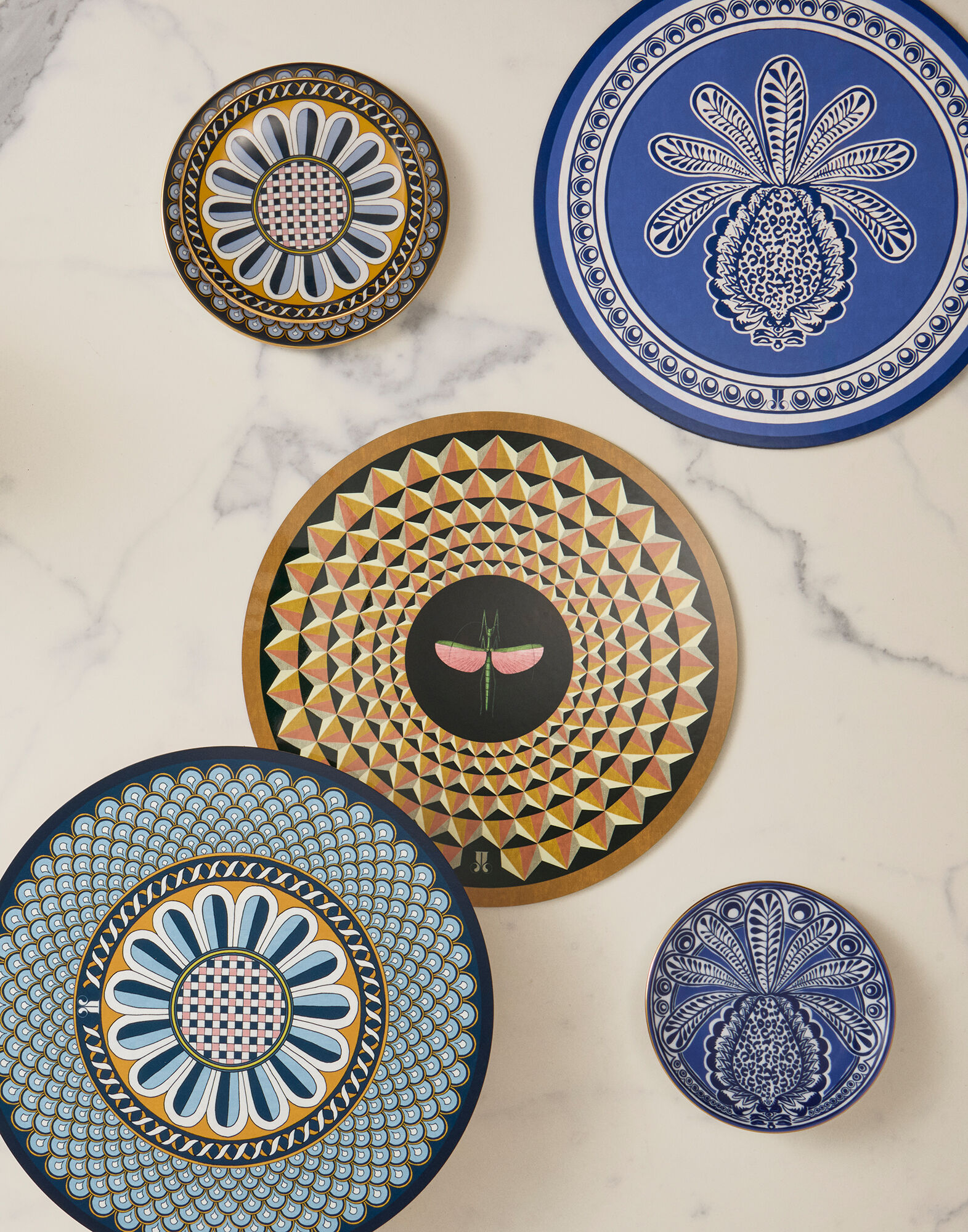 La DoubleJ Disk Placemats Set Of 2 Napoli Midnight Blue PMT0032CRK001NAP04BU04