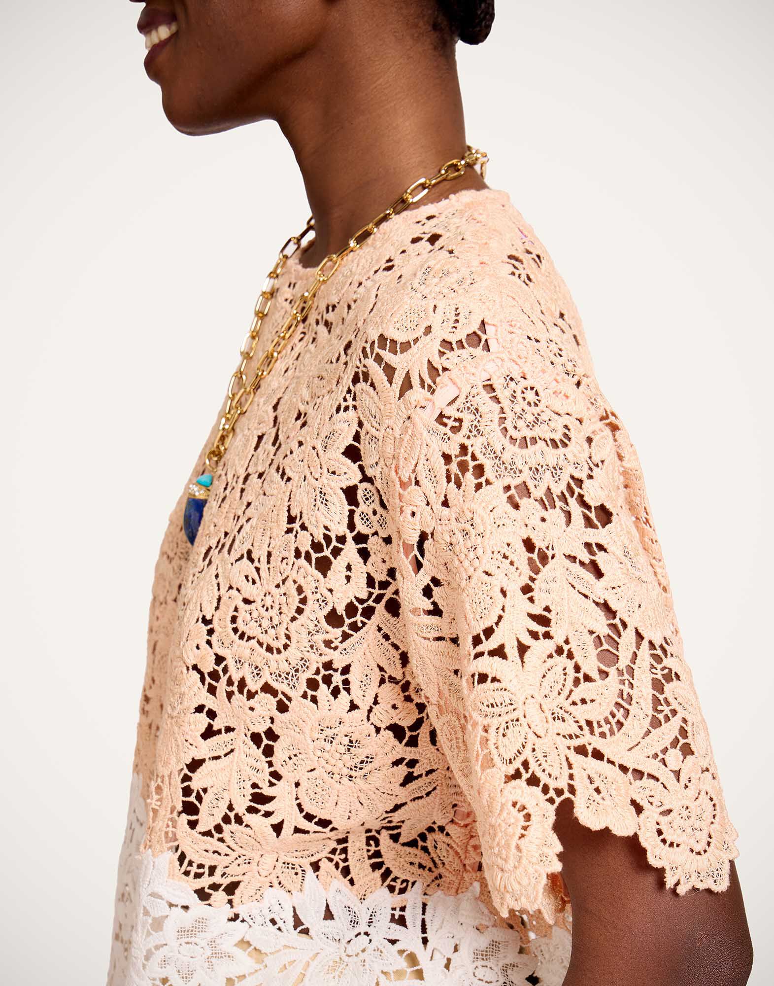 La DoubleJ Lacey House T-Shirt Solid Apricot TOP0199LAC013SOLIDOR11