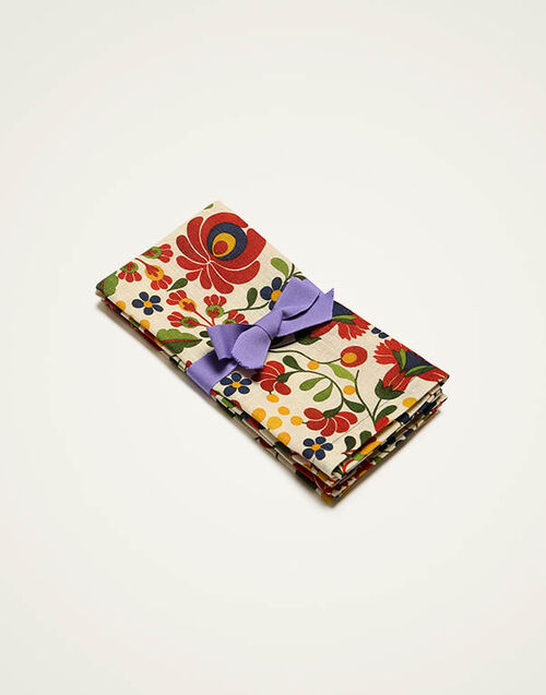 La DoubleJ Large Napkins Set Of 2 Windflower Bordeaux NAP0017LIN008WNF01RE02