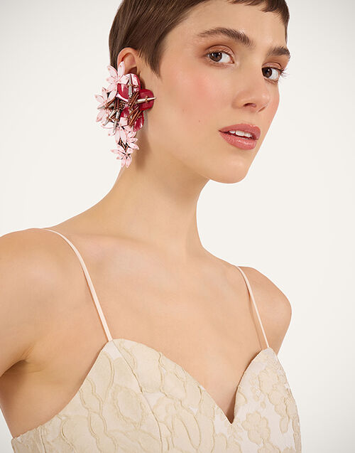 La DoubleJ Cornucopia Ear Cuff Pink Metallic Beads EAR0063POL016SOLIDPI01