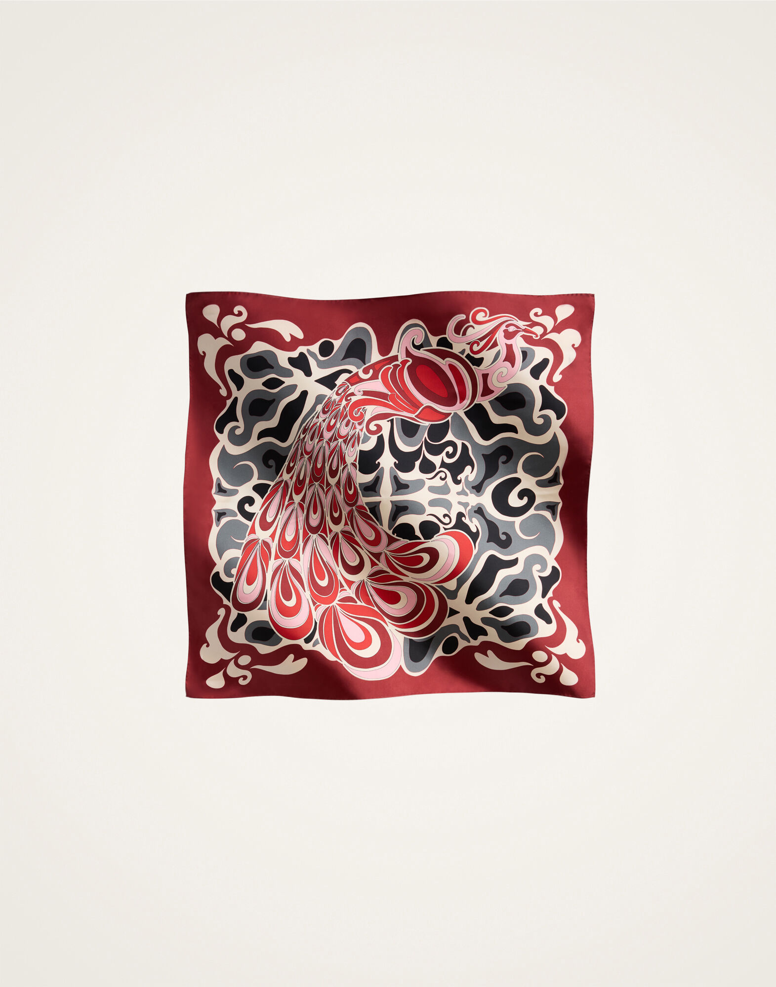 La DoubleJ Foulard 90 Phoenix Plac&eacute;e Bordeaux SCA0067SIL006PHO01RE02