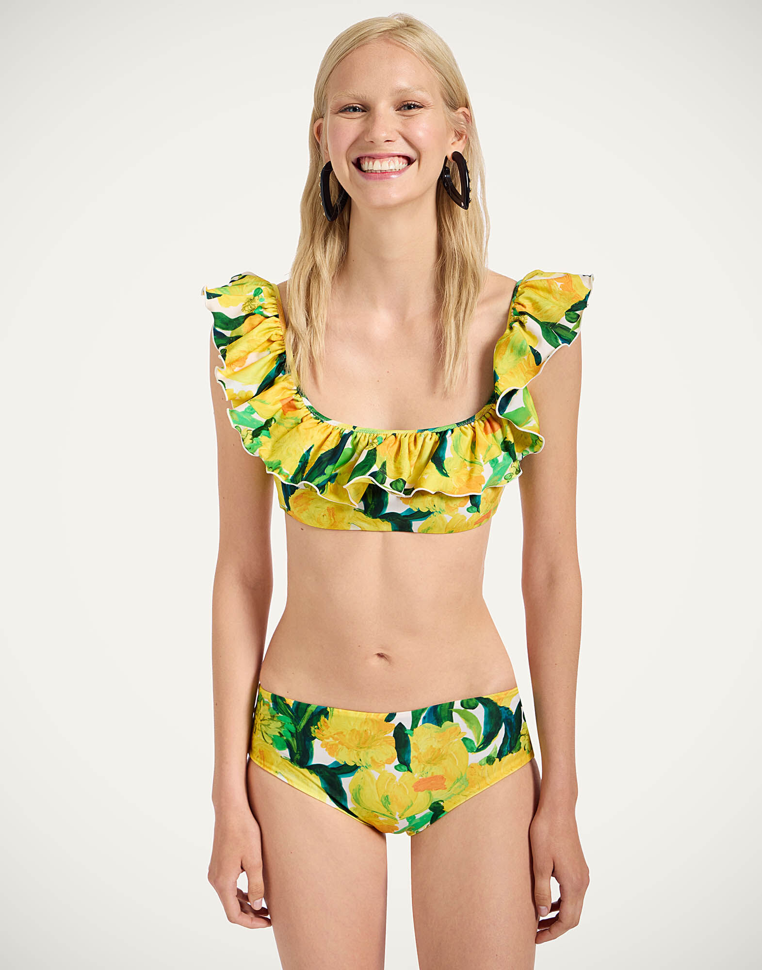 La DoubleJ Ruffle Bikini Top Zesty Yellow SWI0022LYC001ZES01YE02