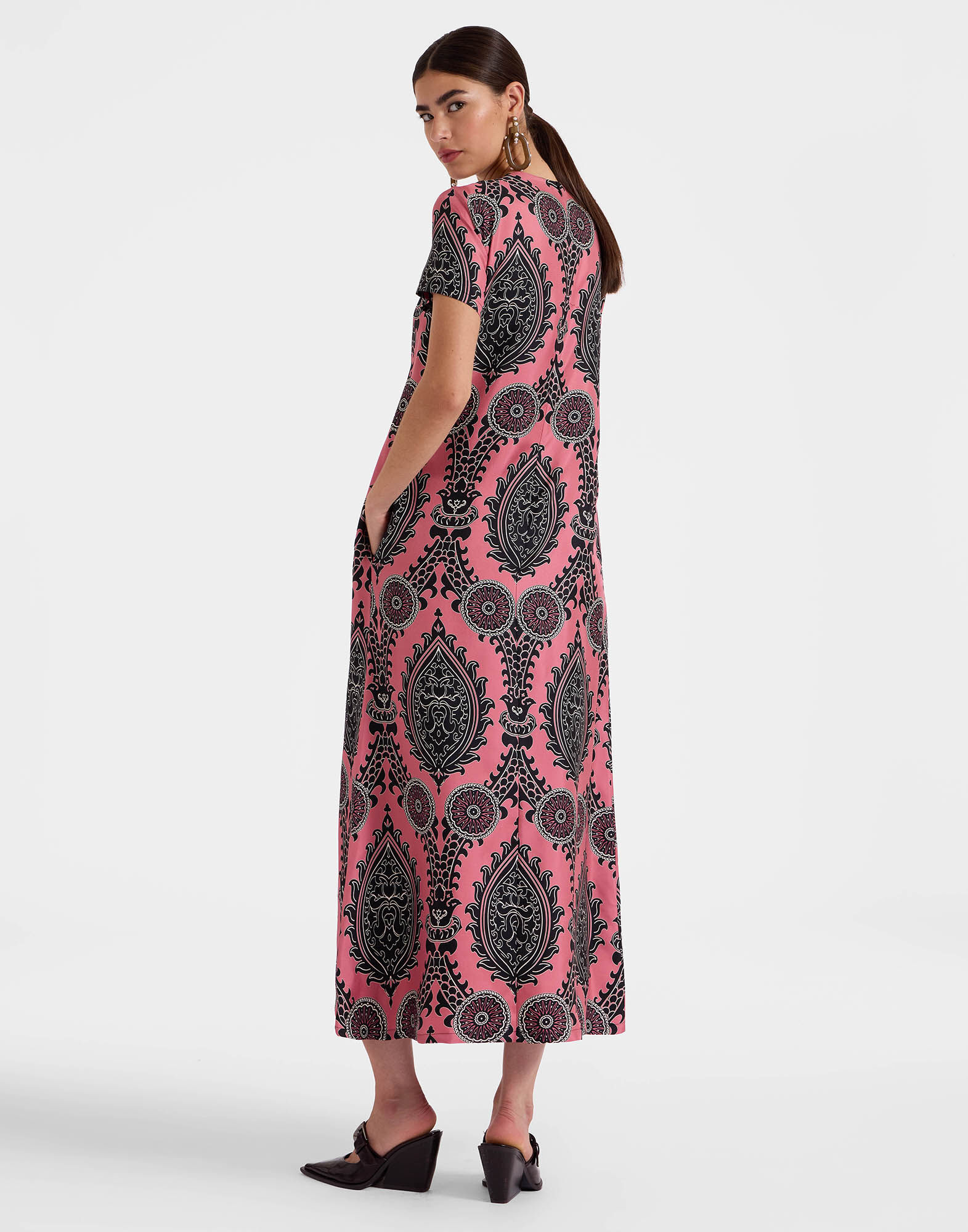 La DoubleJ Swing Dress Oltrarno Pink DRE0001SIL001OLT01PI01