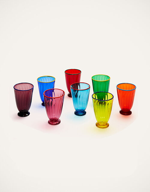 La DoubleJ Rainbow Glass Set of 8 Rainbow GLA0003MUR001ASS0001