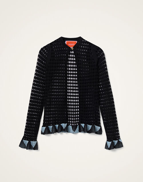 La DoubleJ Fiocchetto Cardigan Solid Black PUL0377KNI211VA500BL03