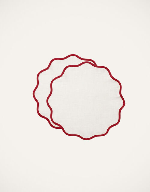 LaDoubleJ Cloud Placemat Set of 2 Red TBM0003COT005RAI0016