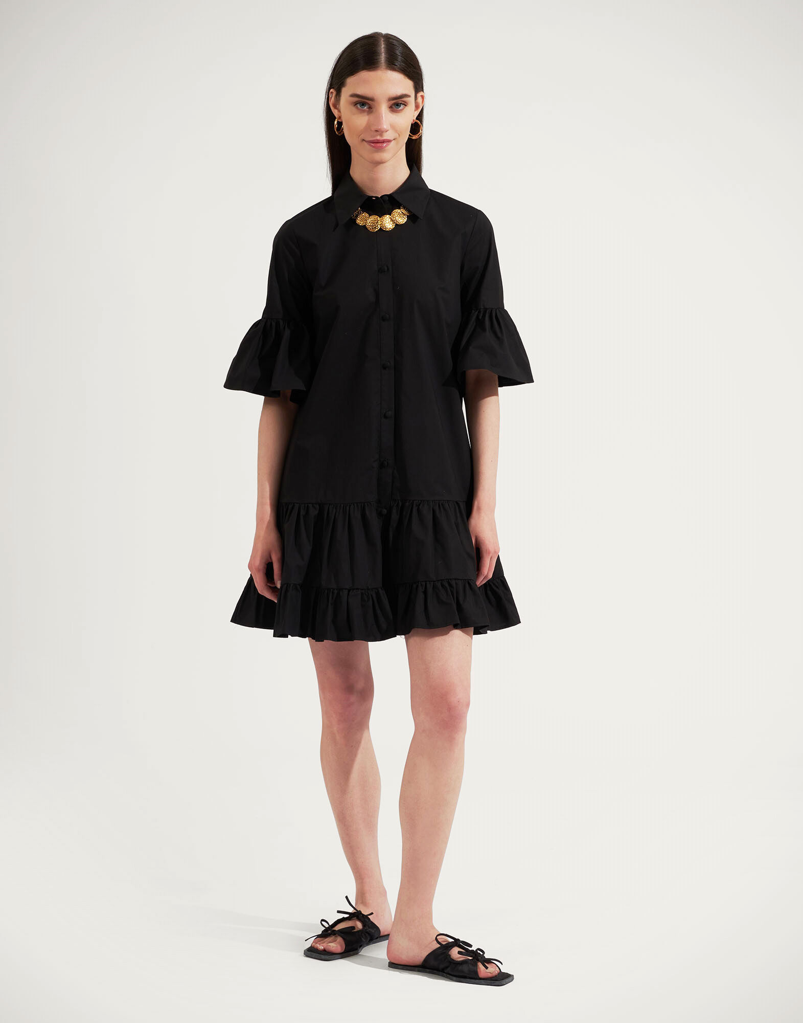 La DoubleJ Choux Dress Solid Black DRE0193COT001BLA0001